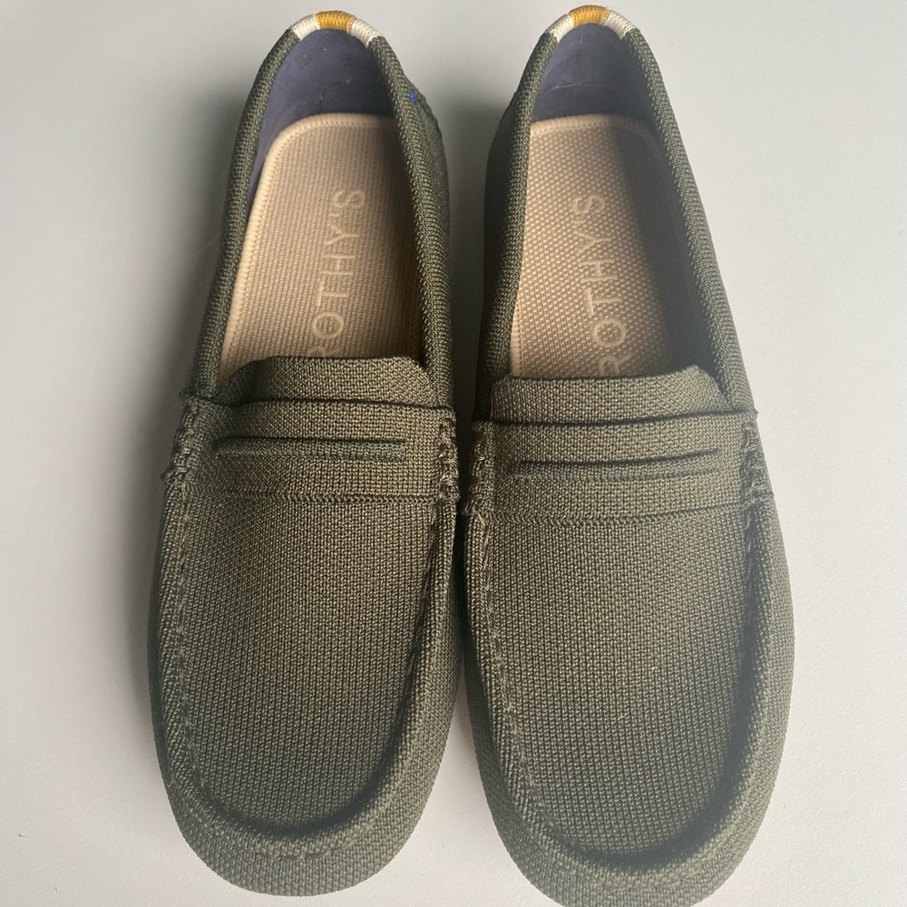 Rothy's Women The Driver Slip On Driving Loafers green  7.5 New without box